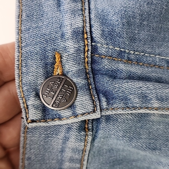 NWT Rica Lewis Men's Denim RL80 Straight Fit Faded Blue Jeans Size 34 - Picture 4 of 15